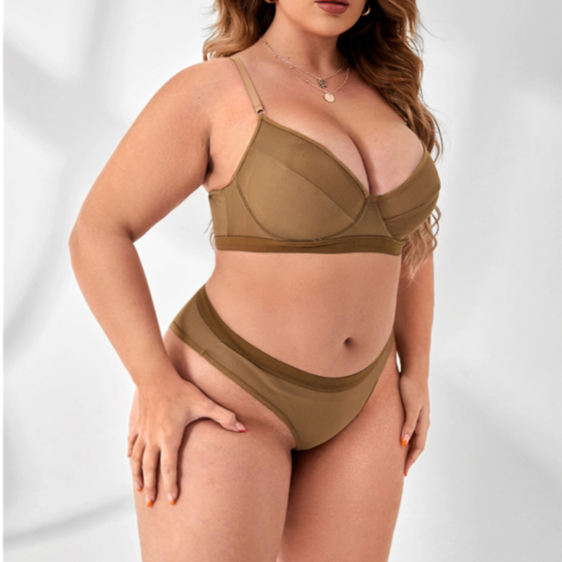 Plain Push Up Lingerie مجموعة مريحة للنساء تحت الأركان مجموعة ملابس داخلية مثير