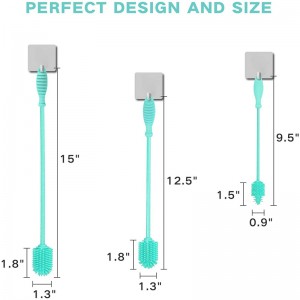 فرشاة تنظيف الزجاجة الزجاجية المطبخ السيليكون الناعم