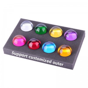 زخارف مخصص فينغشوي زخرفة المنزل واضحة قبة ملونة راتنج راتنجات أكريليك مستديرة نصف الكرة الأرضية مجموعة الوزن