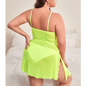 شبكة التطريز الأزهار شق فتحة الفخذ كامي الليلي