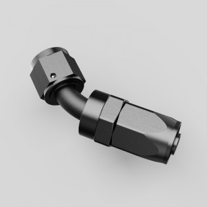 45 درجة من الألومنيوم قطعة واحدة كاملة التدفق دوار خرطوم نهاية خرطوم وقود الوقود نهاية التركيب