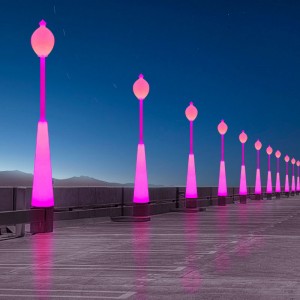 حديقة في الهواء الطلق LED LED Street Light مع عمود ، 60 واط RGB تغيير ضوء شارع مقاوم للماء جميل للحديقة ، الفناء ، الحديقة ، المدرسة ، العشب ، ف...