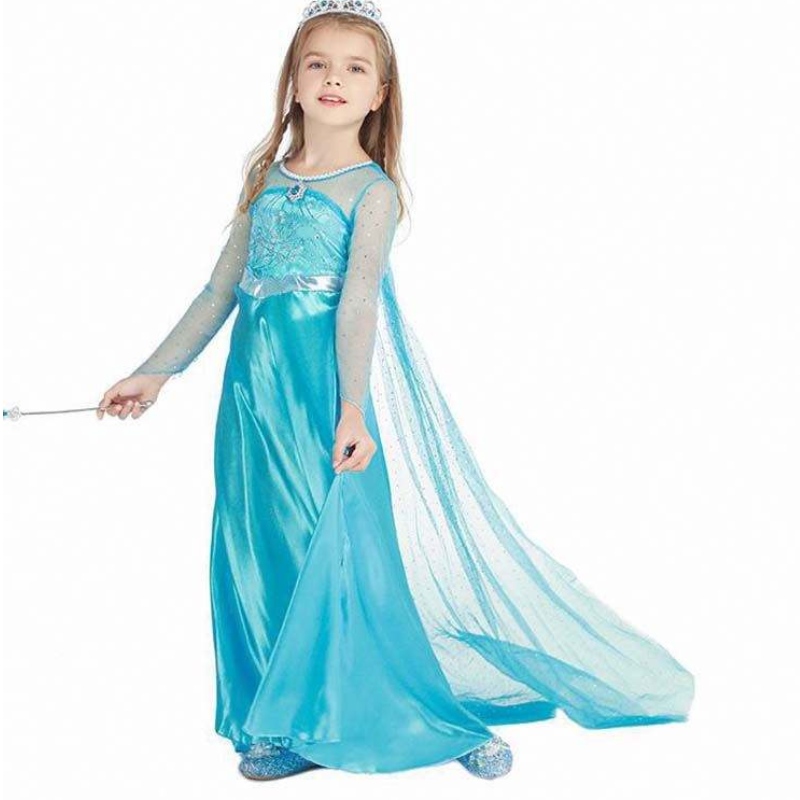 أطفال يرتدون ملابس الأطفال Cosplay CoSplay Costume Long Sleeve Sequin Girl Elsa Str
