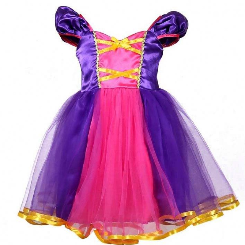 ملابس ملابس الطفل لباس الأميرة رابونزيل طفلة فستان حفلة الأميرة عيد ميلاد DGHC-031