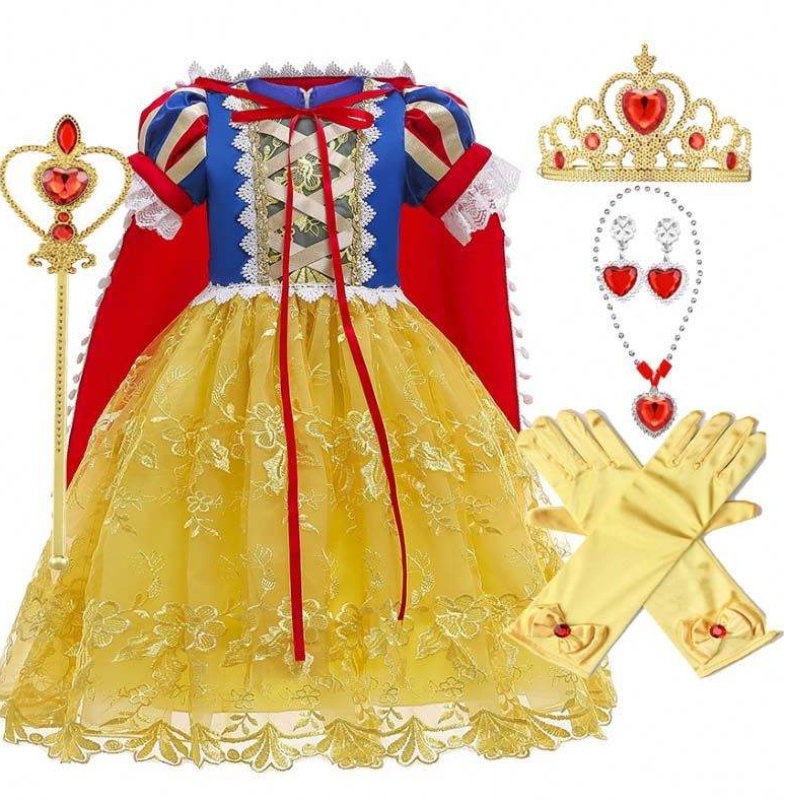 2022 New Sofia Aurora Snow White Elsa Rapunzel Costume Dress Halloween Cosplay Girl Princess Dress HCSW-009