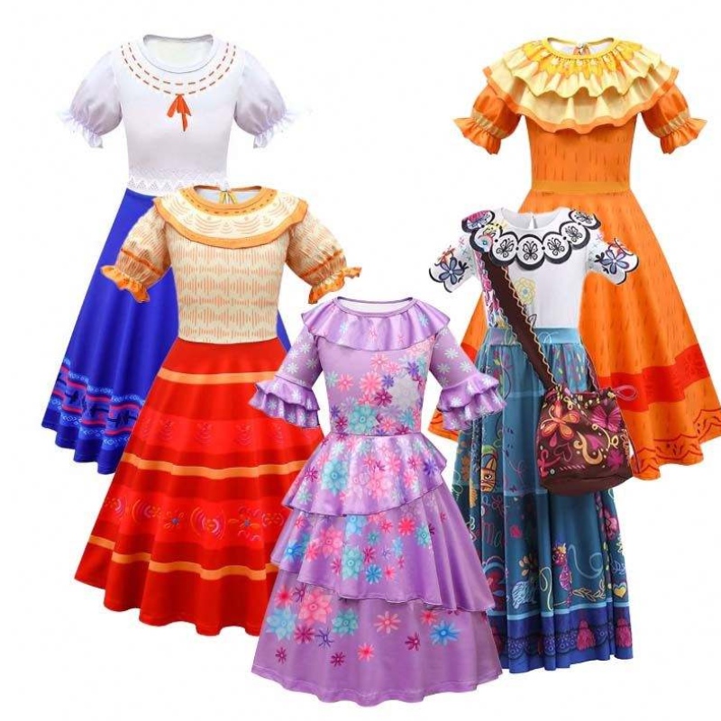 ملابس Halloween Cosplay Women Princess Dresses Mirabel Isabella Encanto Adult Costume HCIS-017