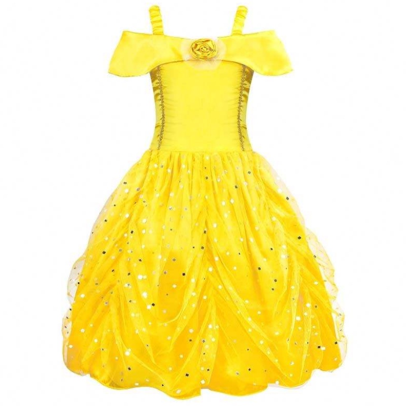 فهي الهالوين عيد ميلاد عيد ميلاد حفلة كرنفال أصفر الباليه الأميرة لباس صغير فتاة يحلوسي HCBL-007
