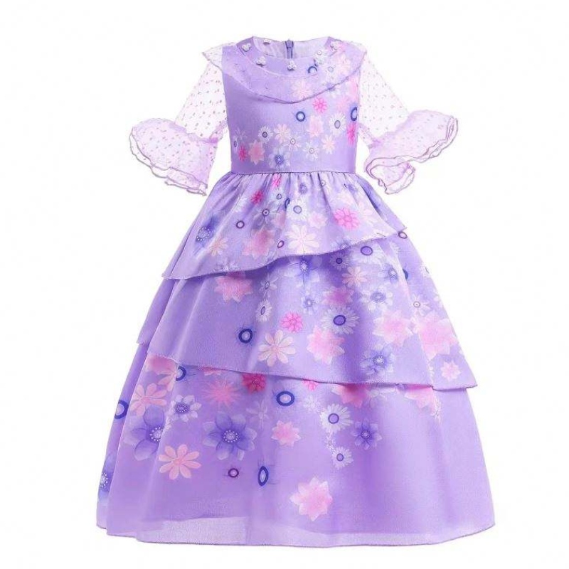 أنيمي Encanto Cosplay Isabella Purple Dress Girls Princess Costume Children Fant Dress