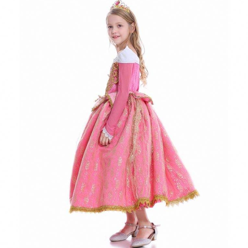 Baige 2021 New Girls Cosplay Elsa Dresses Kids Frocks Clothes Polyester Pattern Anna Princess Party Dress