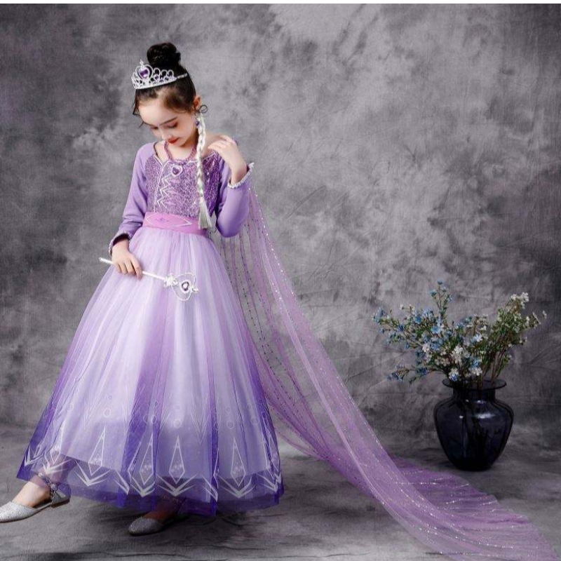 Ong Sleeve Dress Elsa Dress Cosplay Performan