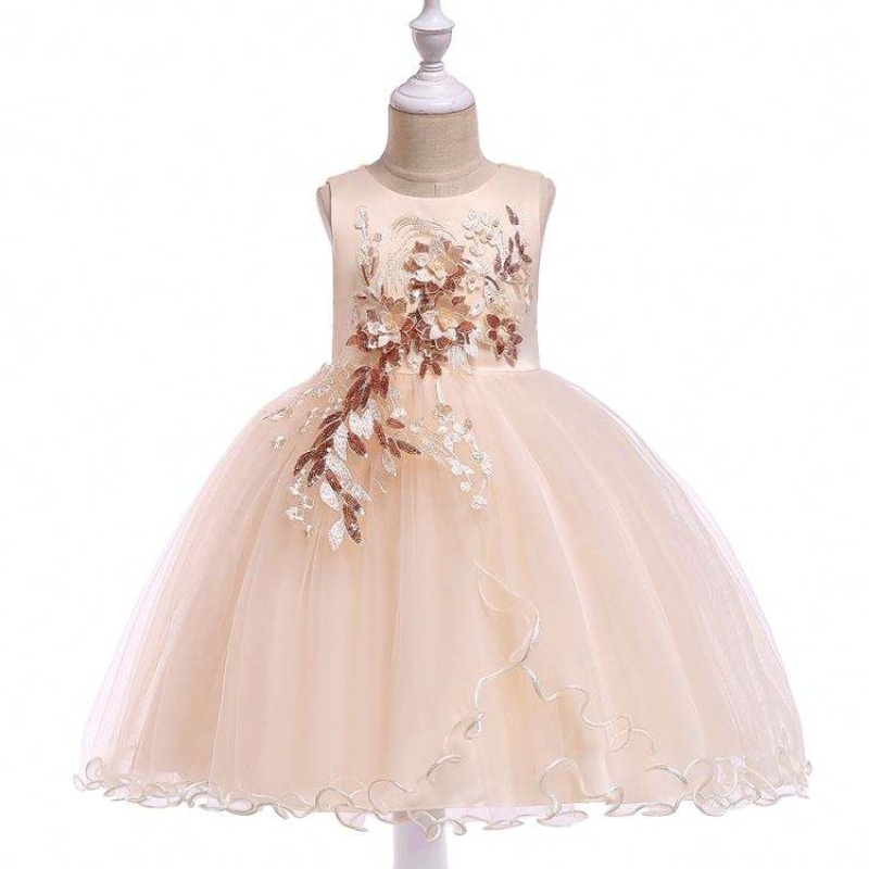 Baige Kids Garments White Flower Girl Dress Party Party Walk Evening Dresses for Girls L5060