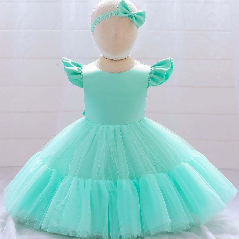 Baige Mesh Satin Princess Girls Birthdy Dresses Girl Girl Party Baby Baby Dress Designs for Topm