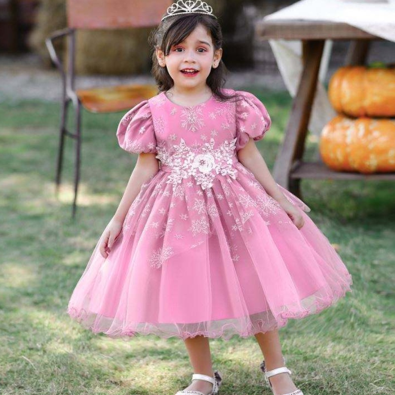 Baige Baby Girl Frocks Design Short Sereve Performance Dance Dance Dance Bress