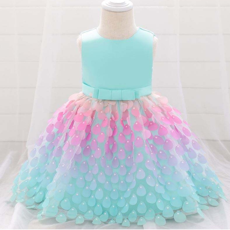 Baige Amazon Top Sale Mermaid Equin Baby Dress Princess Girls Party Birthdy Dresses One One Girls Party Dresses