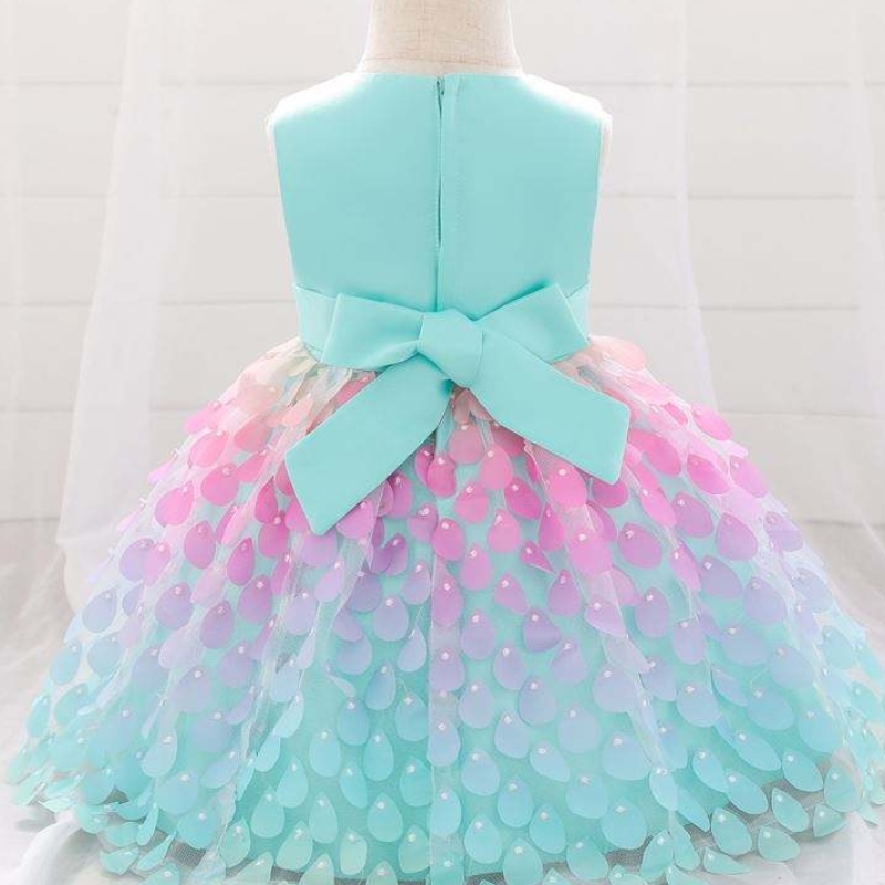 Baige Amazon Top Sale Mermaid Equin Baby Dress Princess Girls Party Birthdy Dresses One One Girls Party Dresses