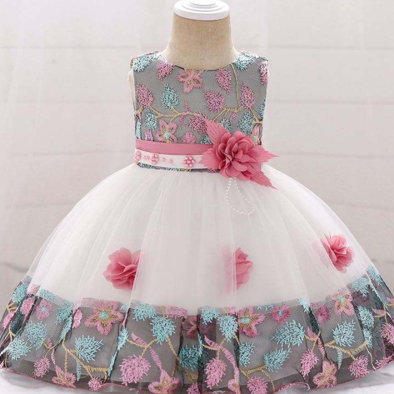 Amazon Hot Sale England Style الرسمية الكشكشة بلا أكمام طفل قطعة واحدة الفتيات Pageant Pageants L5045xz