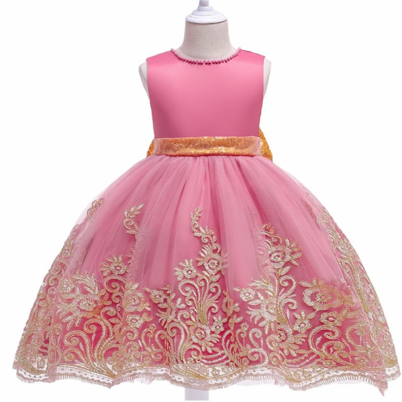 Maqtz 2021 New Girl Princess Ball Grow Kids الرسمية فساتين حفلة عيد ميلاد مع القوس الكبير