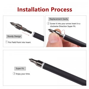 Elongarrow 100 Grain 6 * 8 mm fiberglass Arrow Arrohead for Archer Practice