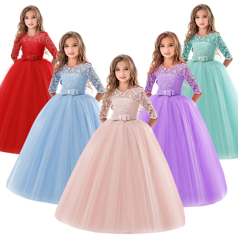 منتج جديد 2022 Puffy Lace Girl Girl Girl Girl for Wedding Ball Girl Party Communion ؛ فستان