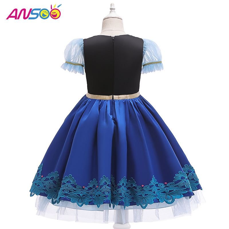 ansoo Kids Girls Princess Queen Elsa Anna Halloween Cosplay Costume Costum