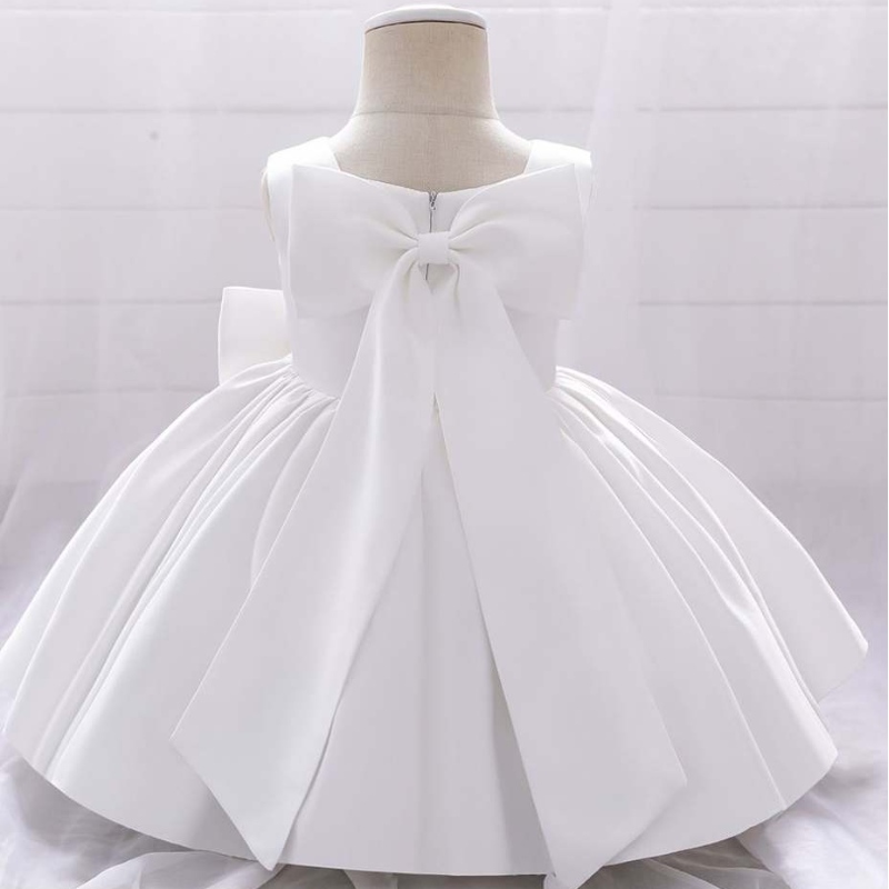 Baige Bowknot فتاة صغيرة الأميرة لباس غربي الأسلوب بلا أكمام