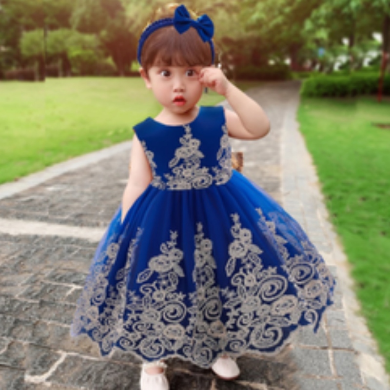 Baige New Lace Frock Kids Party Wear 0-6year Flower Girl Girl Birth Ball Ball Ball Ball