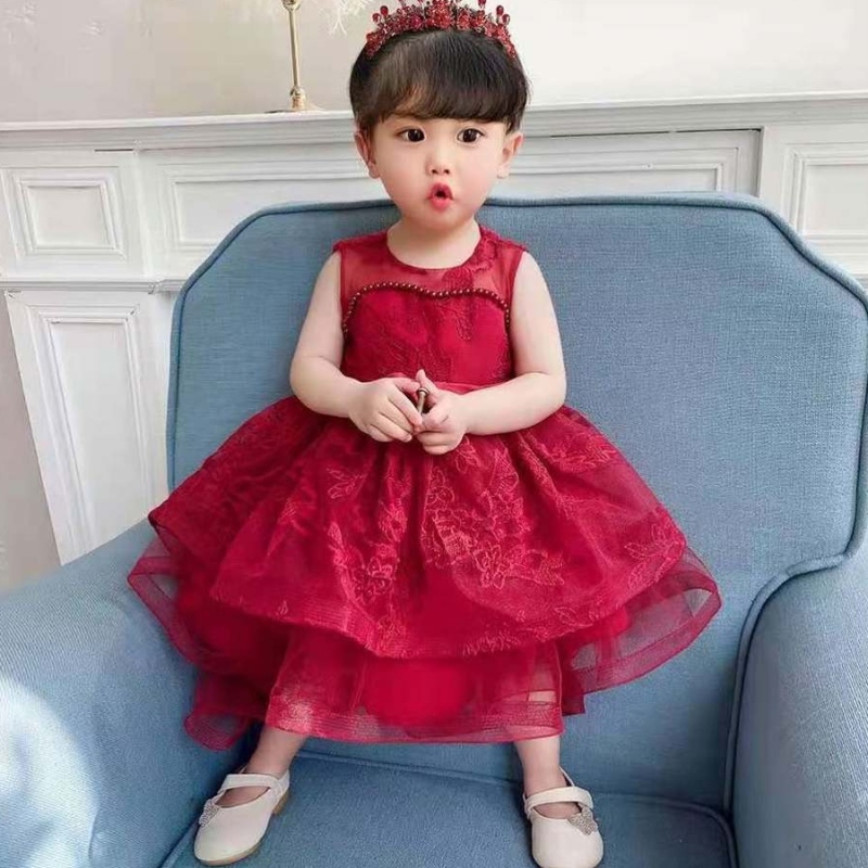Baige Summer Infant Newborn Baby Girl Frock Design حفل زفاف حفل زفاف