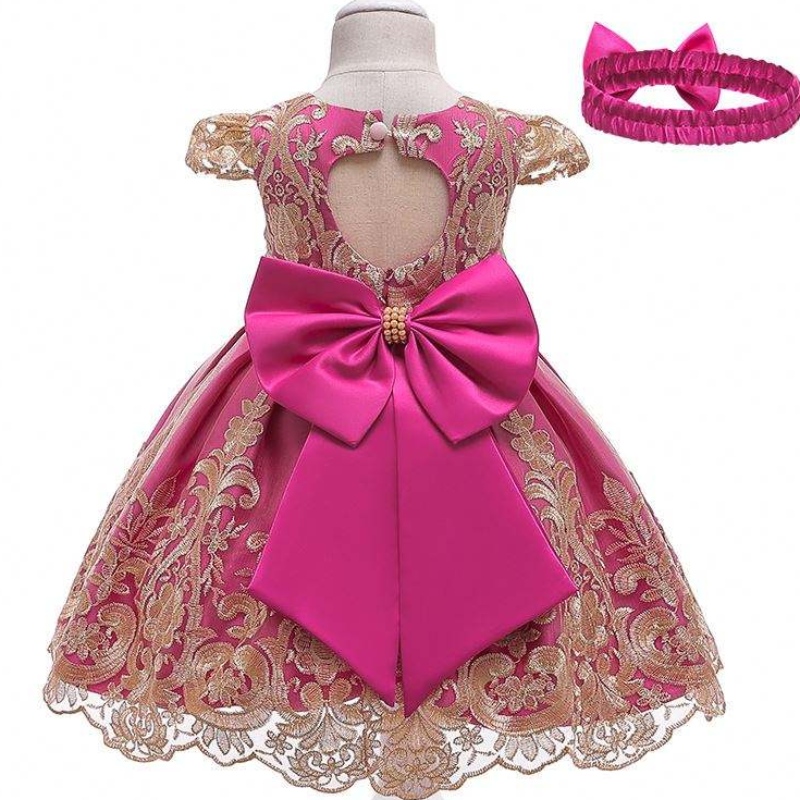 Baige Children \\'s Flower Dress Kids Clothing 0-5y Girls Lace Lace Wedding Dresses with Veadband L5192XZ