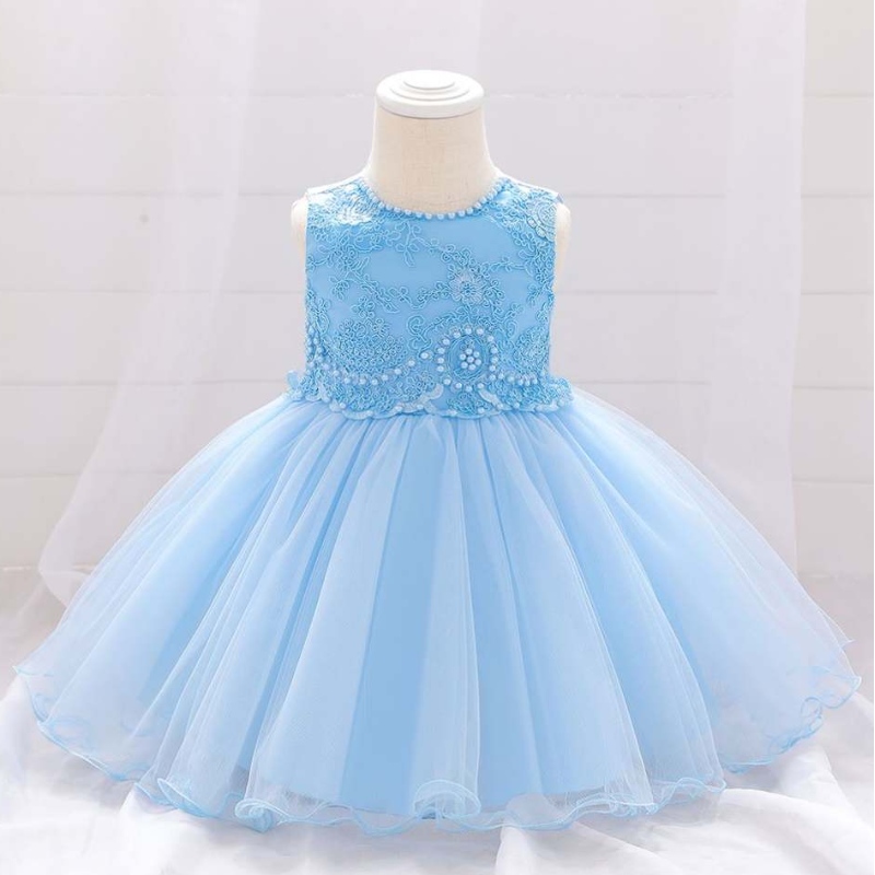 Baige Princess New Born Baby Girls Birthday Fordress Dresses Kids Frock Children Garments L1933XZ