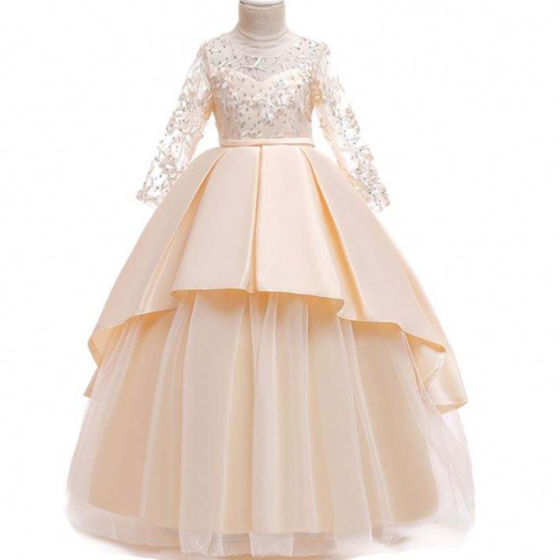 NS Hot Sale Children Cloths New Mesh Princess Skirt Girls Girls Long-Sleeve Grays Bressy LP-233