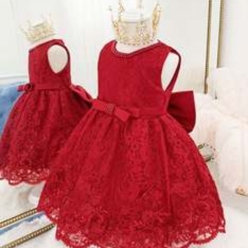 Baige Kids Party Dresses Baby Frock Children Newborn Garments Flower Girls Dress