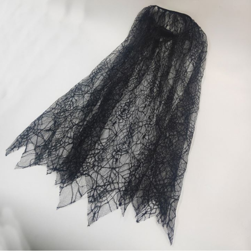 Black SpiderWeb Cloak Cape for Children Girls Halloween Assume Comply Decoration