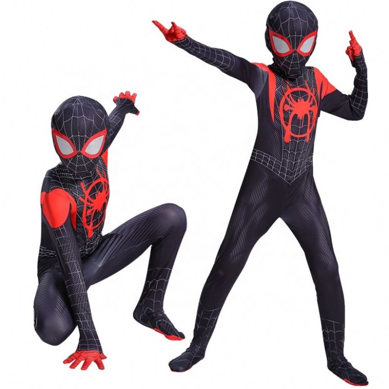 البطل الخارق بدلة Zentai للهالوين التلفزيوني&movie cosplay أسود العنكبوت زي للأطفال&adults