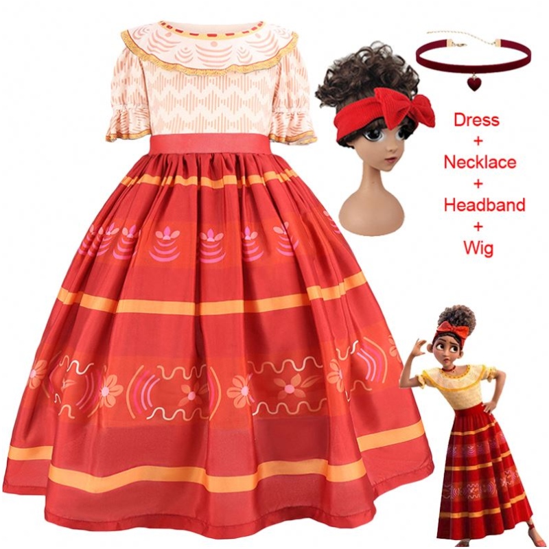 Baige أطفال يتوهم الأطفال حفلة عيد ميلاد الأميرة Encanto Mirabel Cosplay Costumes Girl Dolors Dress