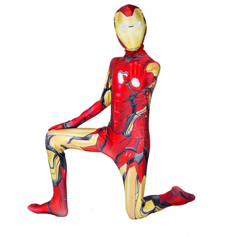 زي الهالوين Ironman مع الأطفال البالغين نهاية الأبطال الخارقين الأطفال بذلة ملابس البالغين حفلة كرنفال