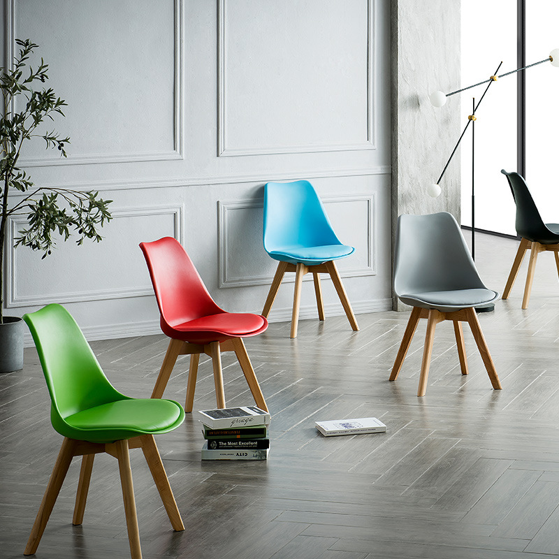 كرسي الطعام التجميلي الحديث بالجملة Bistro Cafe Restaurant Colorful Acrylic Chair Chair و Cushion Soft