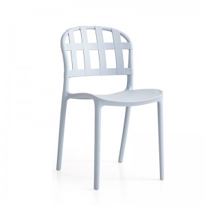 كرسي بلاستيكي جديد ملون بدون سلاح مسند ظهر ثابت في الهواء الطلق كرسي بلاستيك صالة صغيرة
