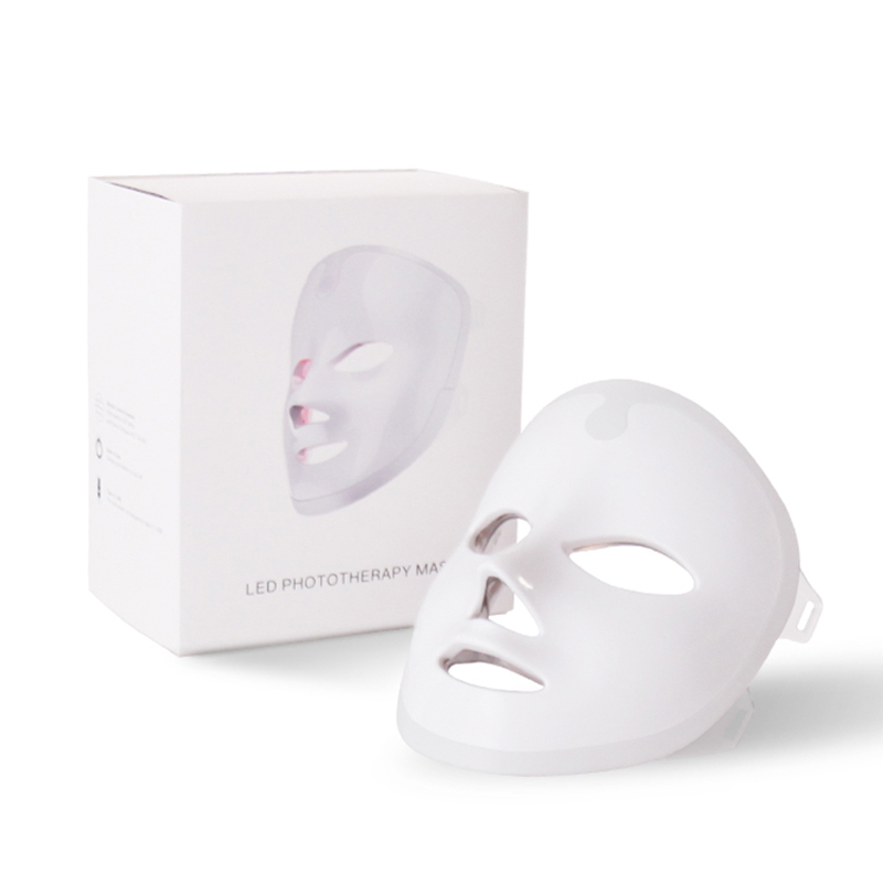 7 ألوان خفيفة محمولة الوجه LED LED علاج الضوء للاستخدام المنزلي ، LED Therapy Therapy Facial Care Care Care - Blue&Red Light for Acne Photon Mask - Korea PDT Technology for Acne Mass