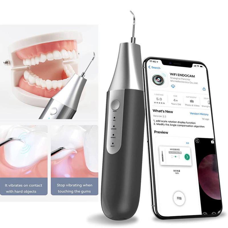 منظف ​​الأسنان بالموجات فوق الصوتية المرئية لـ Wi Fi - مزيل لوحة طب الأسنان للبالغين ، App for iPhone و Android