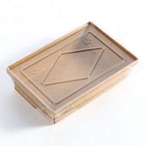 Eco ودية مخصصة بالجملة بالجملة قابلة للطي سلطة قابلة للطي كرافت مربع غداء الورق