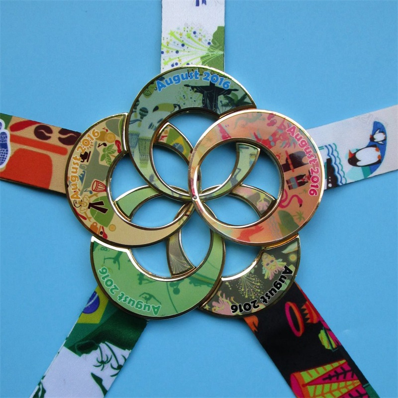 ميدالية الشريط ميدالية التصميم المخصص للطباعة الجمع المعدنية ميداليات التذكارية