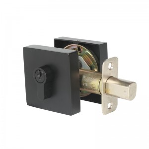 3602 مربعًا أسطوانة واحدة deadbolt جانب واحد مفتاح قفل الباب الأسود الحديث deadbolt للأبواب الداخلية والخارجية