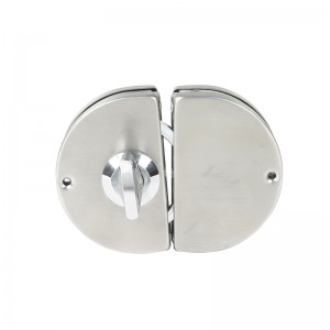 GDL001 201 من الفولاذ المقاوم للصدأ التجاري المعدني المعدني الزجاجي القفل المضاد للسرقة ، قفل بوابة انزلاق مزدوجة الأرجوحة.