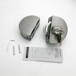 GDL001 201 من الفولاذ المقاوم للصدأ التجاري المعدني المعدني الزجاجي القفل المضاد للسرقة ، قفل بوابة انزلاق مزدوجة الأرجوحة.