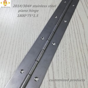 مفصلات طويلة مخصصة 201#304#سماكة 1.5 مم من الفولاذ المقاوم للصدأ البيانو المفصلي مستمر البيانو مفصل البيانو