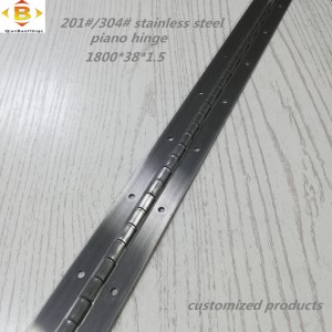 مفصلات طويلة مخصصة 201#304#سماكة 1.5 مم من الفولاذ المقاوم للصدأ البيانو المفصلي مستمر البيانو مفصل البيانو