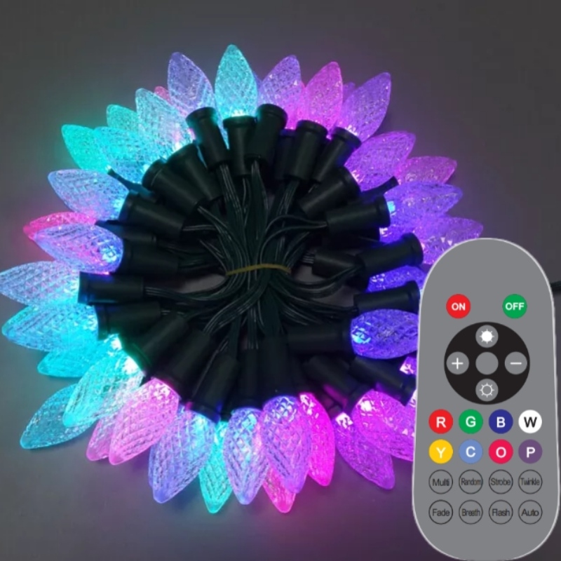 SMART C9 Strawberry Christmas Light مجموعة في الهواء الطلق مقاوم للماء RGB سلسلة ضوء عيد الميلاد الملونة