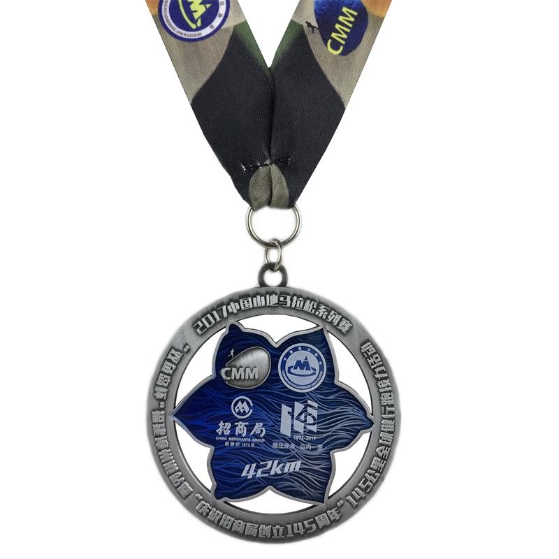 ميدالية معدنية مخصصة عالية الجودة مخصصة لميداليات المينا الناعمة لماراثون سبورت