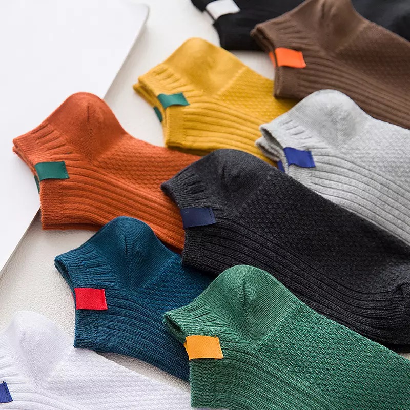 Cmax Cotton غير مرئي جوارب الكاحل الجوارب حذاء حذاء Summer Men Men Colorful Low Rut Boat Socks غير مرئية