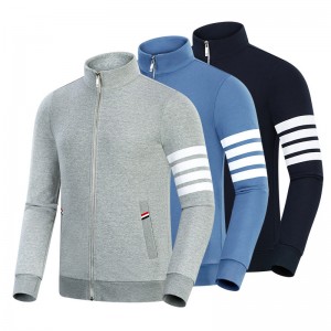 الربيع والخريف الجديد أربعة شريط القطن الأزياء عارضة طيور من طوق الرجال والنساء \\\\ stipper معطف الأكمام الطويلة الأكمام